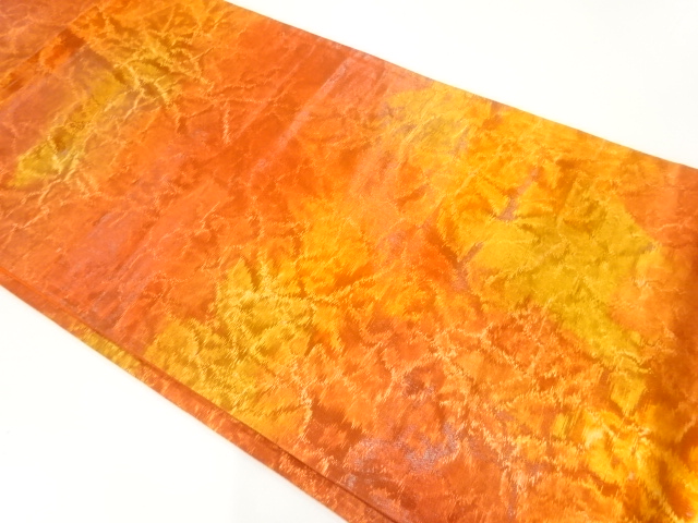 山門風景模様織出し全通袋帯